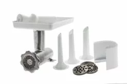 Ankarsrum Meat Grinder Hunting Package | Grinder, 2.5mm/4.5mm/6mm/8mm Discs, Feeder Table, Plug, Splash Guard & Sausage Stuffer