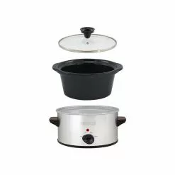 Nesco / American Harvest Nesco 1.5-Quart Oval Slow Cooker | Stainless Steel -Frying, Grilling & Cooking Shop 2 analog silver 1.5 quart slow cooker exploded view