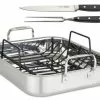 Viking 16" Stainless Steel Roasting Pan W/Bonus Carving Set -Frying, Grilling & Cooking Shop 4013 9902c 1000px