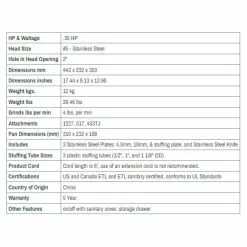 LEM Big Bite Meat Grinder #5 With Premium Salvinox 1/8" And 1/4" Grinder Plates -Frying, Grilling & Cooking Shop 5grinder