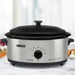 Nesco / American Harvest Nesco 6-Quart Roaster | Stainless Steel 9 Nesco / American Harvest Nesco 6-Quart Roaster | Stainless Steel -Frying, Grilling & Cooking Shop 6 quart stainless roaster lifestyle 4