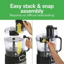 Hamilton Beach Home Hamilton Beach 10-Cup Stack & Snap Food Processor | Black & Stainless -Frying, Grilling & Cooking Shop 70723 vpa 04