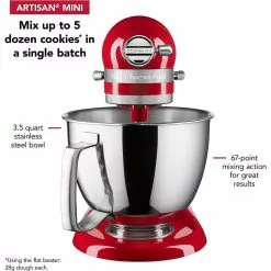 KitchenAid 3.5-Quart Artisan Mini Plus Tilt-Head Stand Mixer | Empire Red -Frying, Grilling & Cooking Shop 712trjei ml. ac sl1500