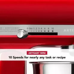 KitchenAid 3.5-Quart Artisan Mini Plus Tilt-Head Stand Mixer | Candy Apple Red -Frying, Grilling & Cooking Shop 71q4eopbjel. ac sl1500
