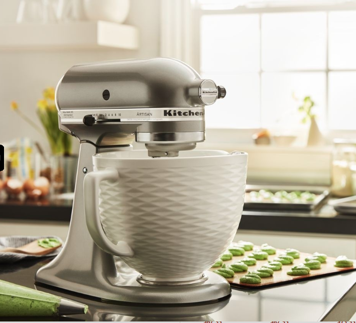 KitchenAid 5-Quart White Chocolate Textured Ceramic Bowl | Fits 4.5-Quart & 5-Quart KitchenAid Tilt-Head Stand Mixers 5 KitchenAid 5-Quart White Chocolate Textured Ceramic Bowl | Fits 4.5-Quart & 5-Quart KitchenAid Tilt-Head Stand Mixers - Image 3