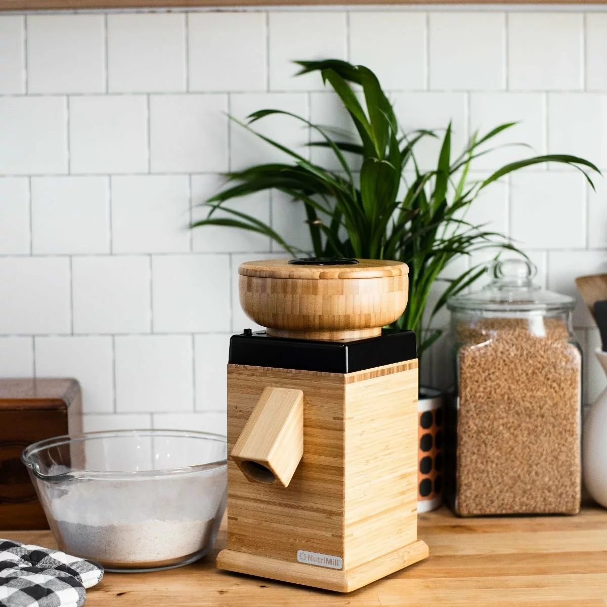 NutriMill Harvest Grain Mill | Black + Cutting Board & Canister Bundle 12 NutriMill Harvest Grain Mill | Black + Cutting Board & Canister Bundle - Image 10
