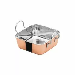 Winco Square Copper Plated Mini Roasting Pan | 5.1875"