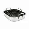 All-Clad Nonstick Roaster With Rack | Large - 16" X 13" -Frying, Grilling & Cooking Shop e751s264 all clad non stick roasting pan with rack 16 x 13 1