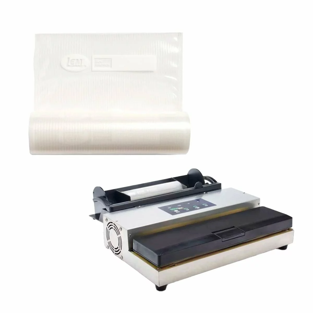 LEM MaxVac 500 Vacuum Sealer + Set Of 2 MaxVac Vacuum Bag Rolls (11" X 16') 3 LEM MaxVac 500 Vacuum Sealer + Set Of 2 MaxVac Vacuum Bag Rolls (11" X 16')