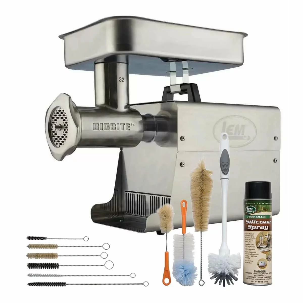 LEM Big Bite Meat Grinder #32 + 11pc Grinder Cleaning Kit 3 LEM Big Bite Meat Grinder #32 + 11pc Grinder Cleaning Kit