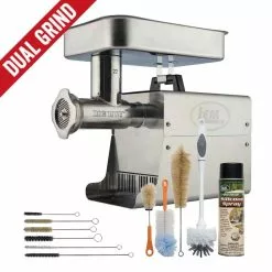 LEM Dual Grind #22 Big Bite Meat Grinder + 11pc Grinder Cleaning Kit