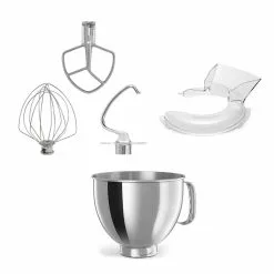 KitchenAid 5-Quart Stainless Steel Bowl + Stand Mixer Stainless Steel Accessory Pack + Pouring Shield | Fits 5-Quart KitchenAid Tilt-Head Stand Mixers -Frying, Grilling & Cooking Shop ekb 5qthbowl ssaccessories