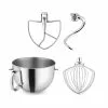 KitchenAid 7-Quart Stainless Steel Bowl + Stand Mixer Stainless Steel Accessory Pack | Fits 7-Quart KitchenAid Bowl-Lift Stand Mixers -Frying, Grilling & Cooking Shop ekb 7qbowl ssaccessories nops