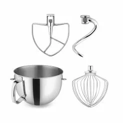 KitchenAid 7-Quart Stainless Steel Bowl + Stand Mixer Stainless Steel Accessory Pack | Fits 7-Quart KitchenAid Bowl-Lift Stand Mixers