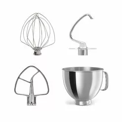 KitchenAid 5-Quart Stainless Steel Bowl + Stainless Steel Accessory Pack | Fits 5-Quart KitchenAid Tilt-Head Stand Mixers -Frying, Grilling & Cooking Shop ekb k5thsbp ksm5th3pss 1