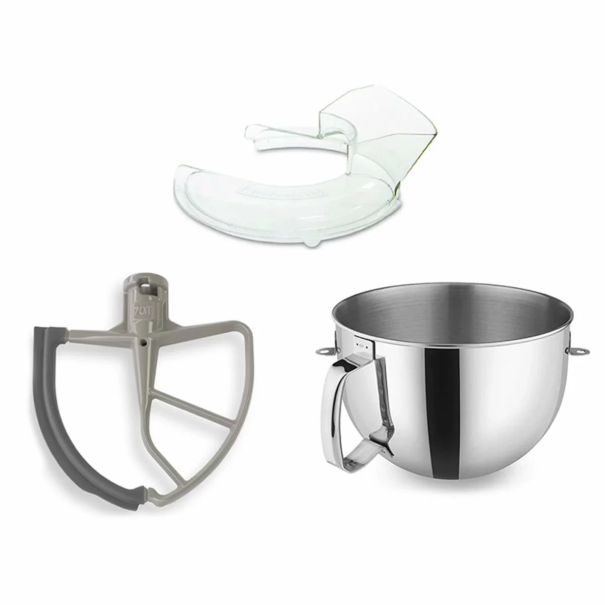 KitchenAid 7-Quart Stainless Steel Bowl + Flex Edge Beater + Pouring Shield | Fits 7-Quart KitchenAid Bowl-Lift Stand Mixers 4 KitchenAid 7-Quart Stainless Steel Bowl + Flex Edge Beater + Pouring Shield | Fits 7-Quart KitchenAid Bowl-Lift Stand Mixers - Image 2