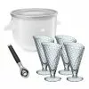 KitchenAid Ice Cream Maker Attachment (Fits On Any KitchenAid Mixer) + Ice Cream Glasses (Set Of 4) & Ice Cream Scoop -Frying, Grilling & Cooking Shop ekb kica0wh dishesscoop