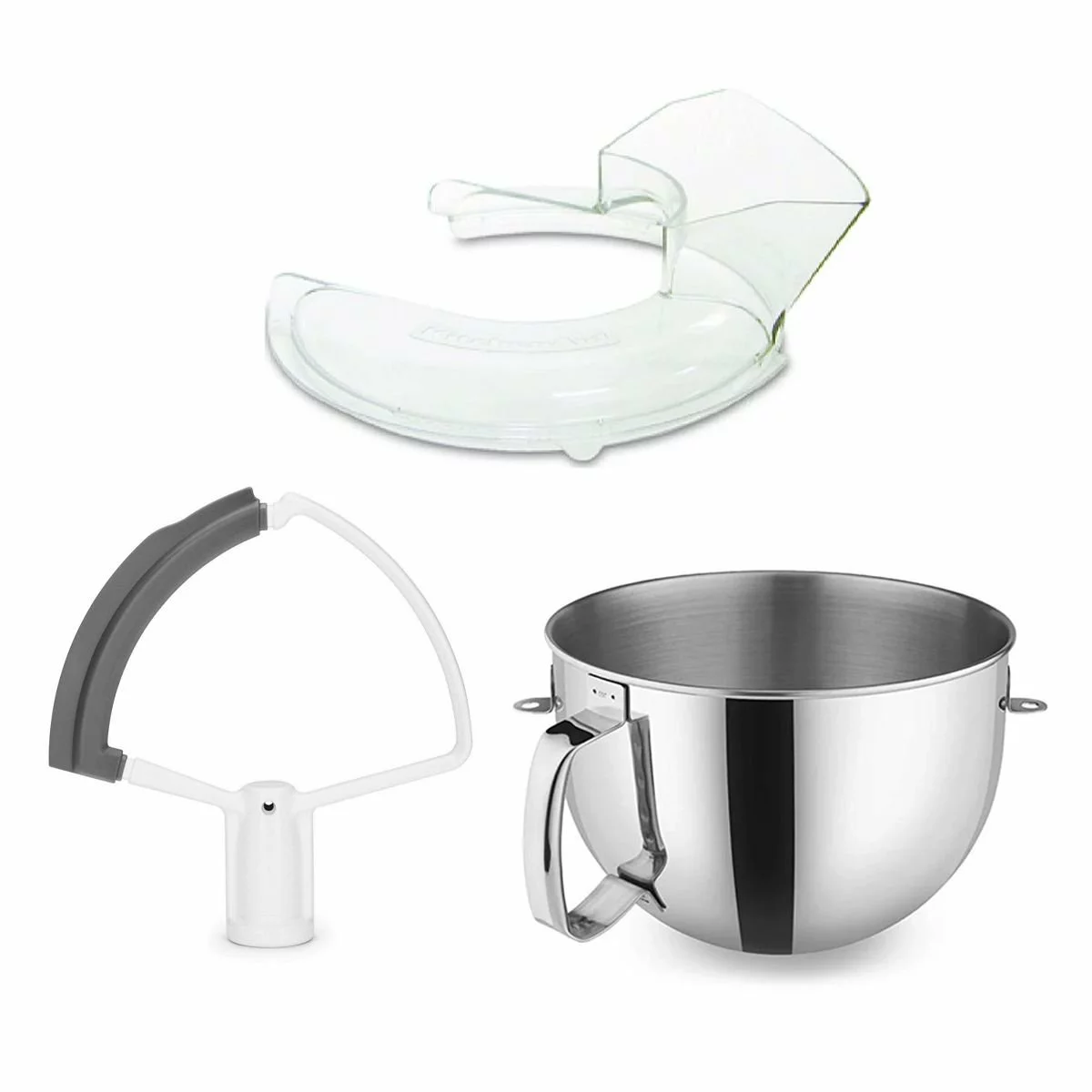 KitchenAid 6-Quart Stainless Steel Bowl W/Handle + Flex Edge Beater + Pouring Shield | Fits 6-Quart KitchenAid Bowl-Lift Stand Mixers 3 KitchenAid 6-Quart Stainless Steel Bowl W/Handle + Flex Edge Beater + Pouring Shield | Fits 6-Quart KitchenAid Bowl-Lift Stand Mixers
