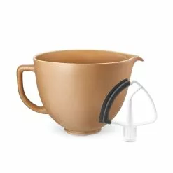 KitchenAid 5-Quart Fired Clay Ceramic Bowl + Flex Edge Beater | Fits 4.5-Quart & 5-Quart KitchenAid Tilt-Head Stand Mixers