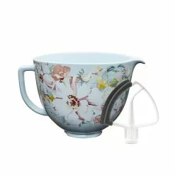 KitchenAid 5-Quart White Gardenia Ceramic Bowl + Flex Edge Beater | Fits 4.5-Quart & 5-Quart KitchenAid Tilt-Head Stand Mixers