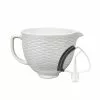 KitchenAid 5-Quart White Chocolate Textured Ceramic Bowl + Flex Edge Beater | Fits 4.5-Quart & 5-Quart KitchenAid Tilt-Head Stand Mixers