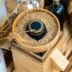 NutriMill Harvest Grain Mill | Gold + Cutting Board & Canister Bundle -Frying, Grilling & Cooking Shop goldharv2 1