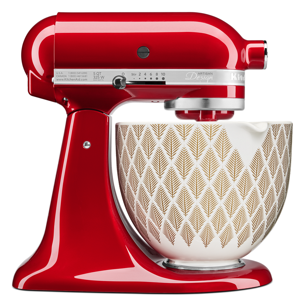 KitchenAid 5-Quart Gold Conifer Patterned Ceramic Bowl | Fits 4.5-Quart & 5-Quart KitchenAid Tilt-Head Stand Mixers 4 KitchenAid 5-Quart Gold Conifer Patterned Ceramic Bowl | Fits 4.5-Quart & 5-Quart KitchenAid Tilt-Head Stand Mixers - Image 2