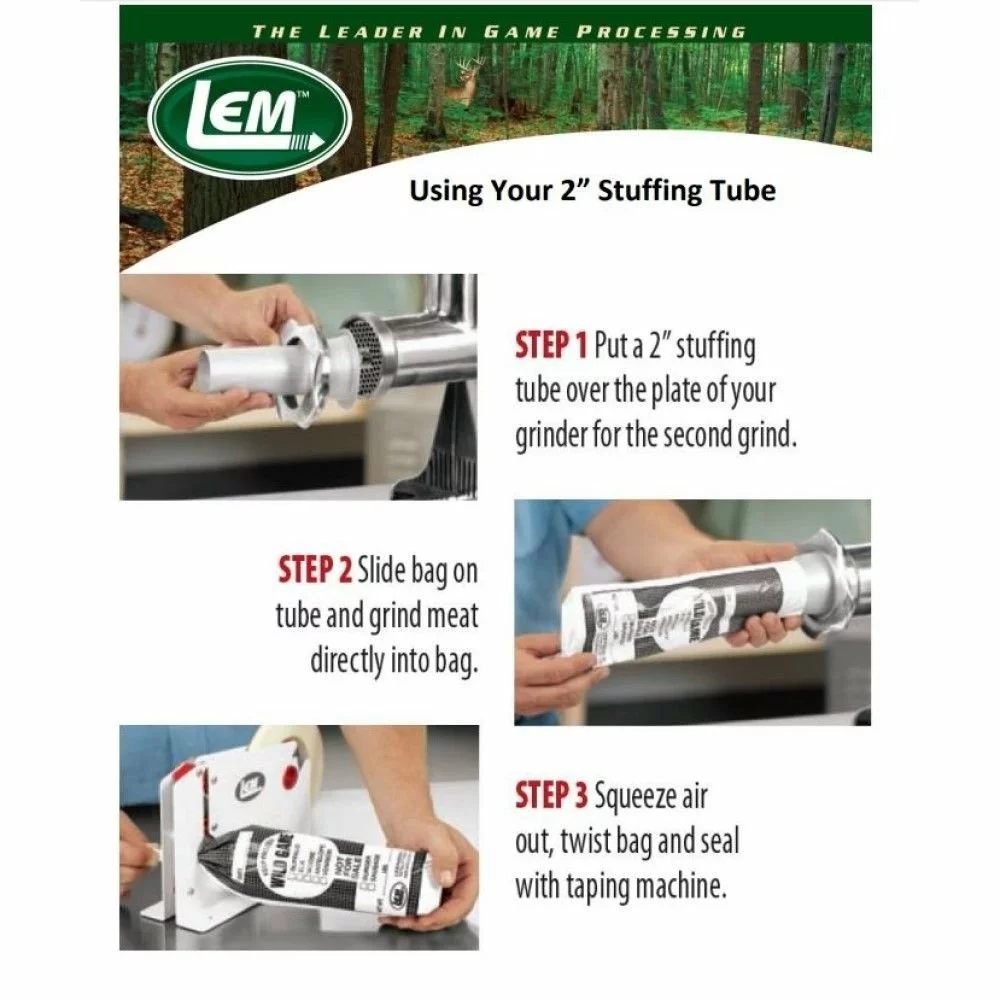 LEM 2" Stainless Steel Stuffing Tube - #32 4 LEM 2" Stainless Steel Stuffing Tube - #32 - Image 2