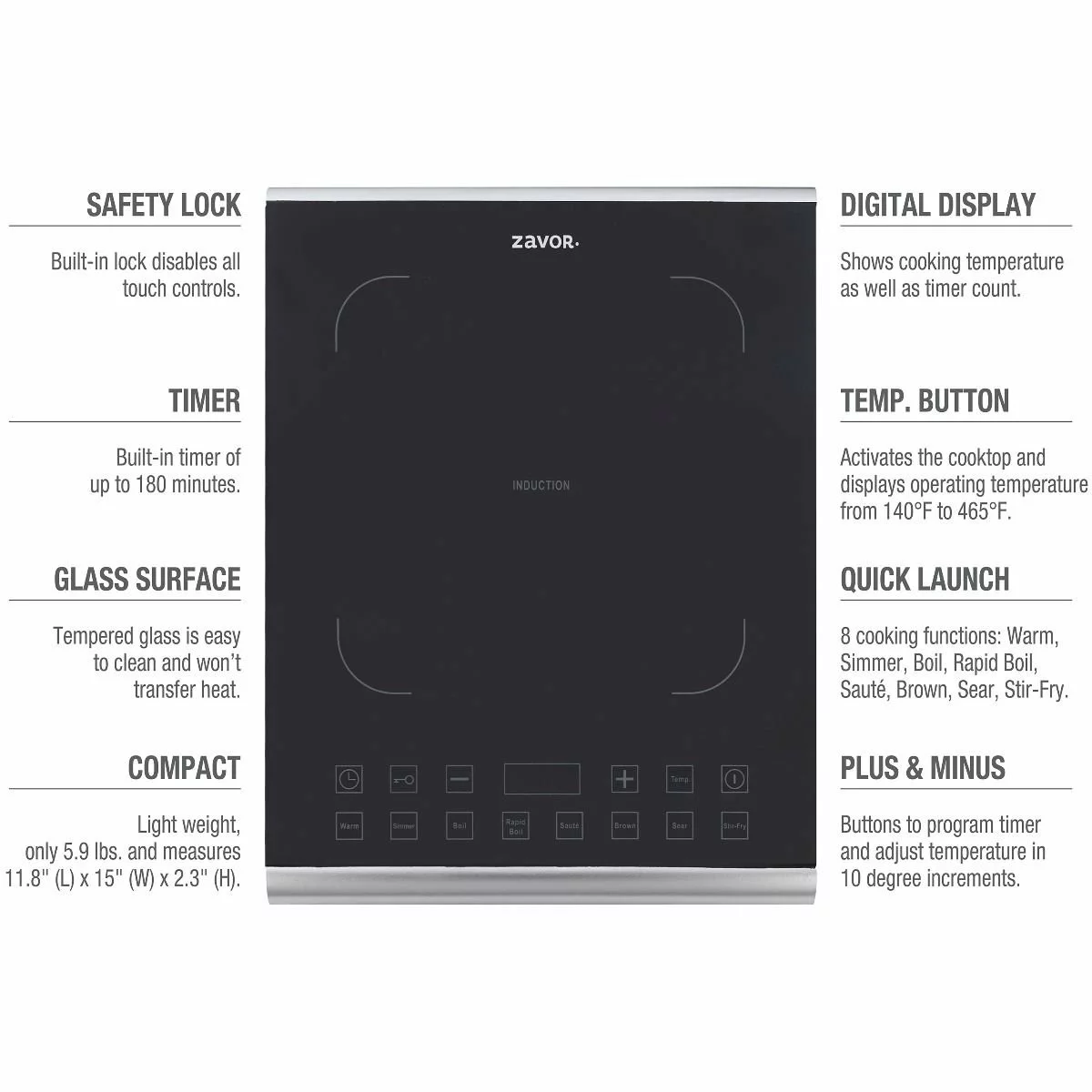 Zavor Induction Pro Cooktop 8 Zavor Induction Pro Cooktop - Image 6