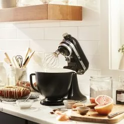 KitchenAid 5-Quart Black Matte Ceramic Bowl + Flex Edge Beater | Fits 4.5-Quart & 5-Quart KitchenAid Tilt-Head Stand Mixers -Frying, Grilling & Cooking Shop kablack2 1