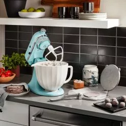 KitchenAid 5-Quart White Shell Ceramic Bowl + Flex Edge Beater | Fits 4.5-Quart & 5-Quart KitchenAid Tilt-Head Stand Mixers -Frying, Grilling & Cooking Shop kashell3