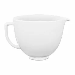 KitchenAid 5-Quart White Chocolate Ceramic Bowl + Flex Edge Beater | Fits 4.5-Quart & 5-Quart KitchenAid Tilt-Head Stand Mixers -Frying, Grilling & Cooking Shop kawhitechocolate1 1