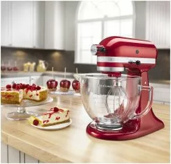 KitchenAid 5-Quart Artisan Design Series Tilt-Head Stand Mixer | Candy Apple Red -Frying, Grilling & Cooking Shop kitchenaid mixer candy apple red 3 ksm155gbca popup