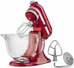 KitchenAid 5-Quart Artisan Design Series Tilt-Head Stand Mixer | Candy Apple Red -Frying, Grilling & Cooking Shop kitchenaid mixer candy apple red 4 ksm155gbca popup