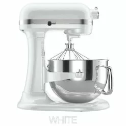 KitchenAid 6-Quart Pro 600 Bowl-Lift Stand Mixer | White -Frying, Grilling & Cooking Shop kitchenaid mixer white kp26m1xwh sq popup