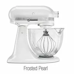 KitchenAid 5-Quart Artisan Tilt-Head Stand Mixer | Design Series Glass Bowl 6 KitchenAid 5-Quart Artisan Tilt-Head Stand Mixer | Design Series Glass Bowl -Frying, Grilling & Cooking Shop kitchenaid stand mixer ksm155gbfp frosted pearl 1 2