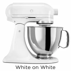 KitchenAid 5-Quart Artisan Tilt-Head Stand Mixers | Multiple Colors Available -Frying, Grilling & Cooking Shop ksm150psww white on white