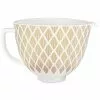 KitchenAid 5-Quart Gold Conifer Patterned Ceramic Bowl | Fits 4.5-Quart & 5-Quart KitchenAid Tilt-Head Stand Mixers -Frying, Grilling & Cooking Shop ksm2cb5pgc gold conifer 5 qt bowl