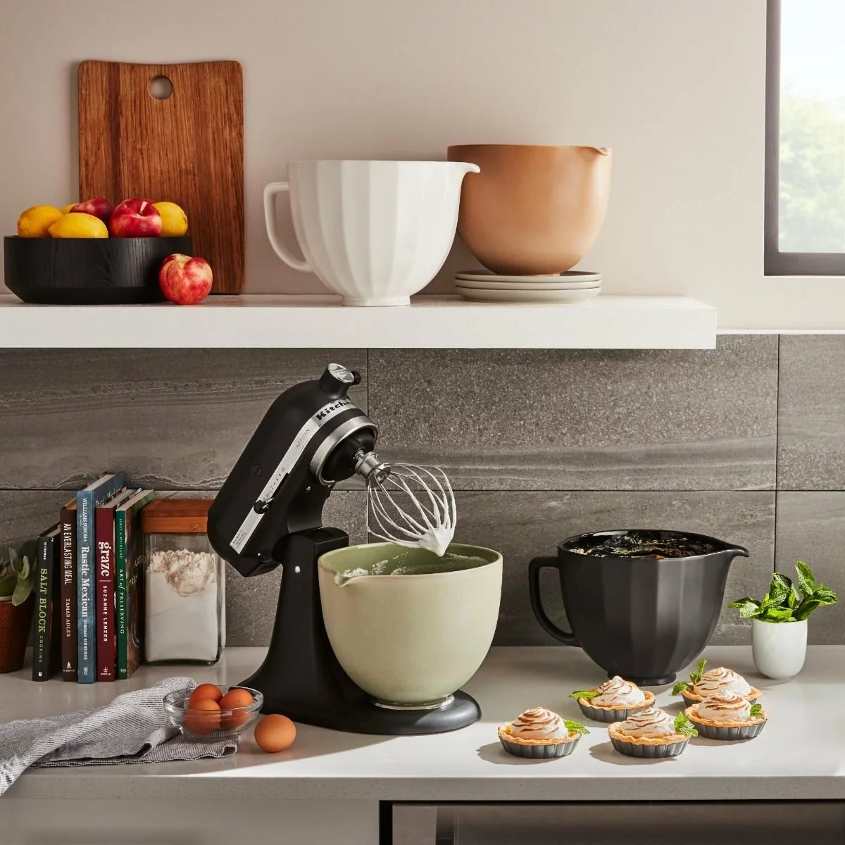 KitchenAid 5-Quart Sage Leaf Patterned Ceramic Bowl | Fits 4.5-Quart & 5-Quart KitchenAid Tilt-Head Stand Mixers 6 KitchenAid 5-Quart Sage Leaf Patterned Ceramic Bowl | Fits 4.5-Quart & 5-Quart KitchenAid Tilt-Head Stand Mixers - Image 4