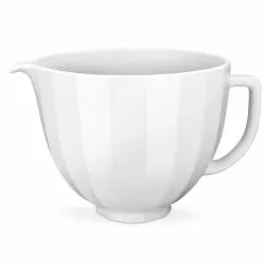 KitchenAid 5-Quart White Shell Patterned Ceramic Bowl | Fits 4.5-Quart & 5-Quart KitchenAid Tilt-Head Stand Mixers -Frying, Grilling & Cooking Shop ksm2cb5pws 3