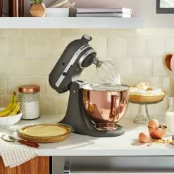 KitchenAid 5-Quart Radiant Copper Stainless Steel Metallic Bowl + Flex Edge Beater | Fits 4.5-Quart & 5-Quart KitchenAid Tilt-Head Stand Mixers -Frying, Grilling & Cooking Shop ksm5ssbrc 5 1