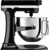 KitchenAid 7-Quart Pro Line Bowl-Lift Stand Mixer | Onyx Black -Frying, Grilling & Cooking Shop ksm7586pob onyx black kitchenaid 7qt mixer popup