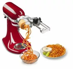 KitchenAid Spiralizer Accessory: Angel Hair & Thin Slice Blades (Attaches To Spiralizer Attachment KSM1APC) 10 KitchenAid Spiralizer Accessory: Angel Hair & Thin Slice Blades (Attaches To Spiralizer Attachment KSM1APC) -Frying, Grilling & Cooking Shop ksmapc1ap kitchenaid spiralizer accessory