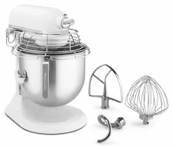 KitchenAid Commercial 8-Quart Bowl-Lift Stand Mixer With Bowl Guard | White -Frying, Grilling & Cooking Shop ksmc895wh kitchenaid commercial mixer white 1
