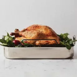 Le Creuset Large Stainless Steel Roasting Pan With Nonstick Rack -Frying, Grilling & Cooking Shop rs10539 lca 2019 holiday outlet roasterdiptychlayered turkey ret