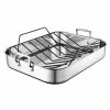 Le Creuset Large Stainless Steel Roasting Pan With Nonstick Rack -Frying, Grilling & Cooking Shop rs7915 large pan angle rack