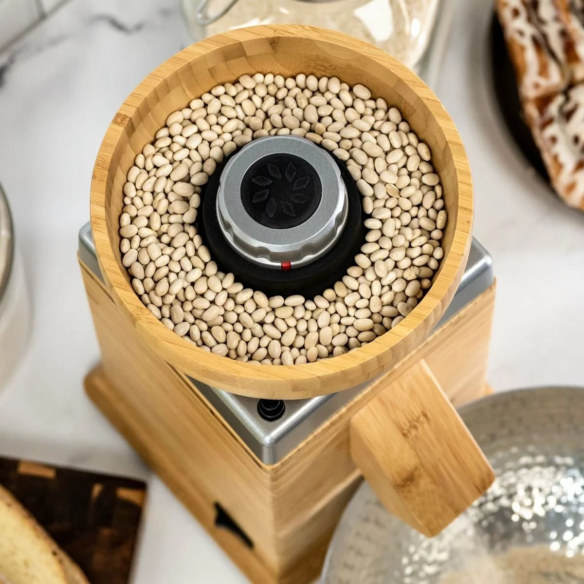 NutriMill Harvest Grain Mill | Silver + Cutting Board & Canister Bundle 8 NutriMill Harvest Grain Mill | Silver + Cutting Board & Canister Bundle - Image 6