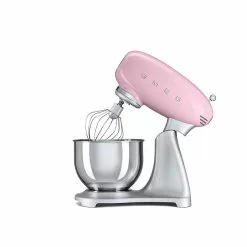 SMEG 5 Qt. Tilt-Head Stand Mixer | Pink -Frying, Grilling & Cooking Shop smf01pkus smeg retro style stand mixer in pink with balloon whip 1