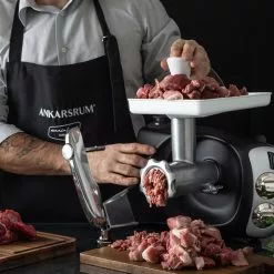 Ankarsrum Meat Grinder Complete Package | Basic Package + Strainer, Nut Grater, Pasta Discs, Cookie Extruder & 3 Meat Grinder Discs -Frying, Grilling & Cooking Shop toucher 1080x1080