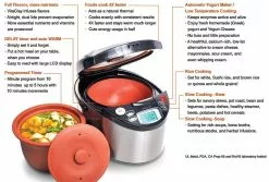 VitaClay Smart Organic Multicooker & Clay Insert - Oval, 8 Cup Dry / 4.2-Quart -Frying, Grilling & Cooking Shop vitaclay multicooker features both